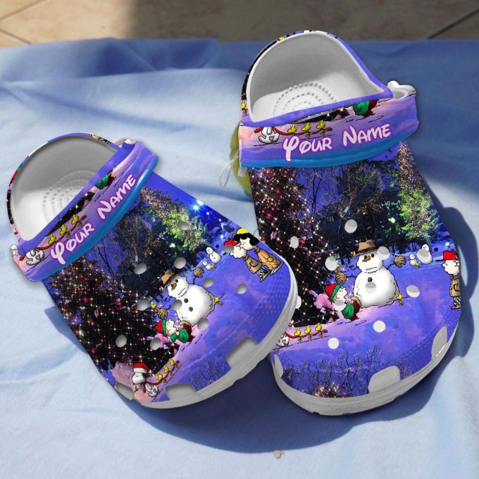 Personalized Merry Christmas Peanuts Snoopy Classic Clogs For Kids And Adults