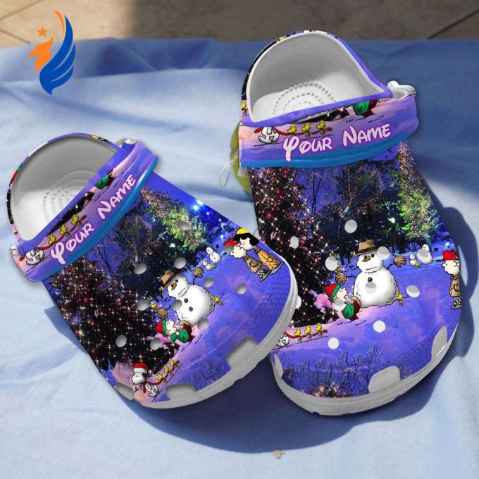Personalized Merry Christmas Peanuts Snoopy Classic Clogs For Kids And Adults