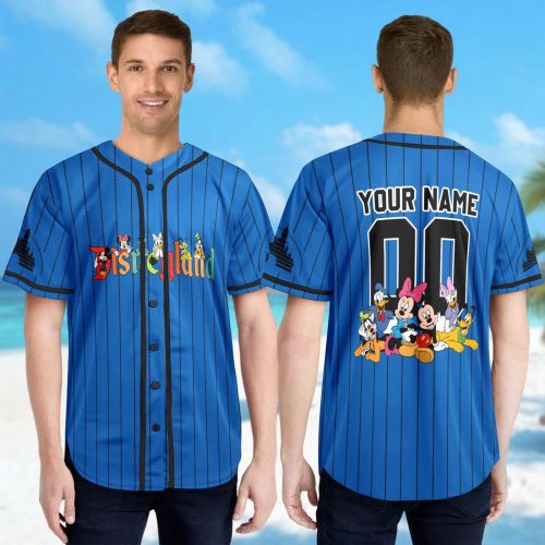 Custom Mickey and Friends Baseball Jersey – Perfect Mickey Baseball Teams Minnie Family Trip Shirt Ideal Gift for Kids Magic Kingdom Shirt