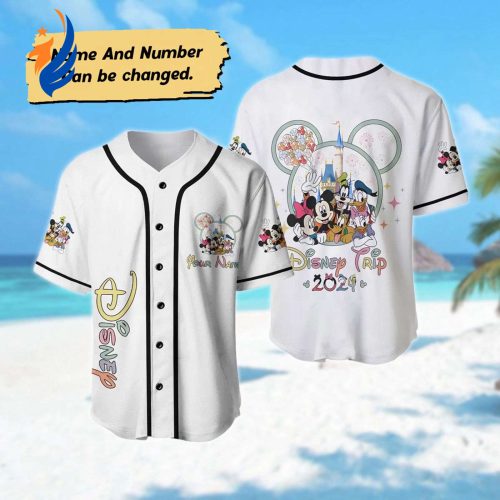 Personalized Mickey and Friends Baseball Jersey - Unique Mickey Mouse Ears Basketball Jersey for the Whole Family - Perfect Magic Kingdom Shirt and Birthday Gift