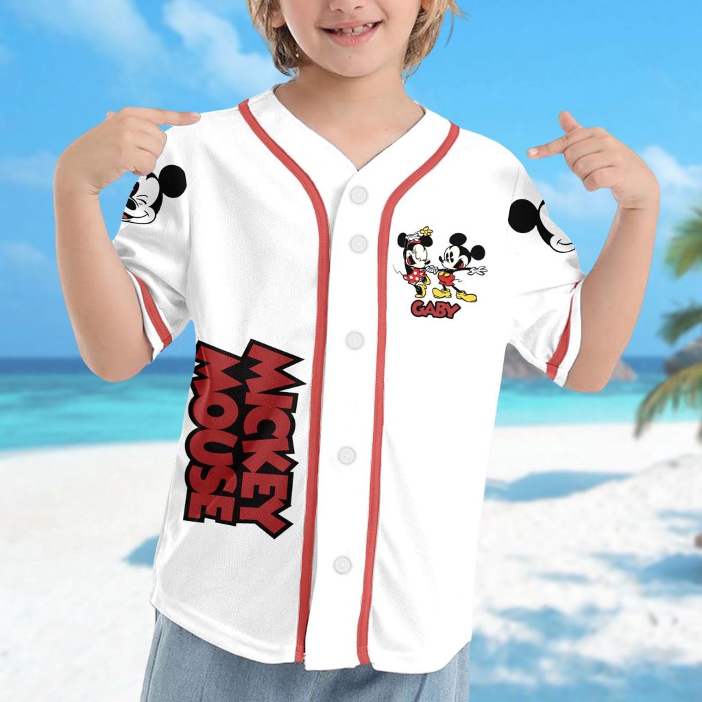 Custom Mickey and Minnie Mouse Baseball Jersey – Cartoon Team Shirt for Magic Kingdom Family Trip Custom Mickey and Minnie Mouse Baseball Jersey – Cartoon Team Shirt for Magic Kingdom Family Trip