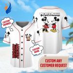 Customizable Mickey and Minnie Mouse Baseball Jersey – Perfect for Magic Kingdom Family Trip!
