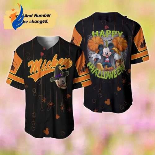 Custom Mickey Baseball Jersey Vampire Mickey Halloween Shirt Mickey Mouse Sport Team Jersey