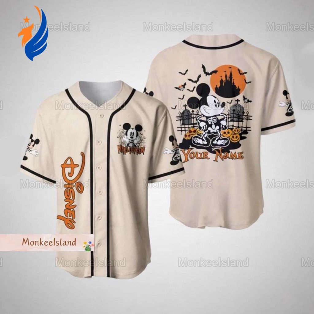 Spooktacular Personalized Mickey Halloween Baseball & Skeleton Basketball Jerseys Disney Magic Kingdom Shirt Spooktacular Personalized Mickey Halloween Baseball & Skeleton Basketball Jerseys Disney Magic Kingdom Shirt