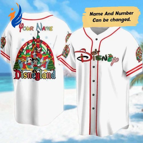 Get Festive with Personalized Mickey Mouse Christmas Baseball Jersey - Perfect for Xmas Party Mickey & Friends Team Shirt