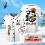 Spooky Personalized Mickey Mouse Halloween Baseball Jersey – Perfect Magic Kingdom Halloween Baseball Team Gift Spooky Personalized Mickey Mouse Halloween Baseball Jersey – Perfect Magic Kingdom Halloween Baseball Team Gift