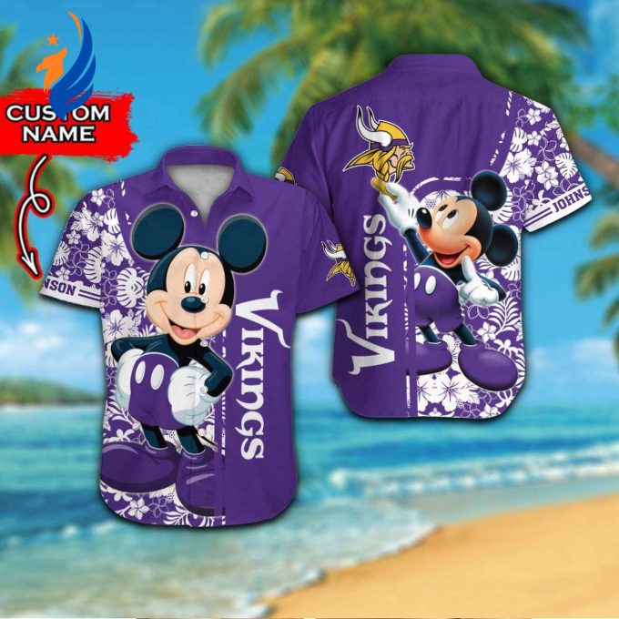 Custom Minnesota Vikings & Mickey Mouse Hawaiian Shirt #2 – Stylish Fan Gear for Game Day! Custom Minnesota Vikings & Mickey Mouse Hawaiian Shirt #2 – Stylish Fan Gear for Game Day!