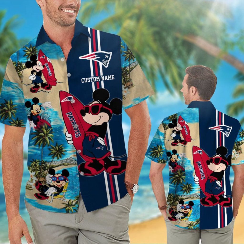 New England Patriots & Mickey Mouse Hawaiian Shirt – Personalized Fan Apparel New England Patriots & Mickey Mouse Hawaiian Shirt – Personalized Fan Apparel