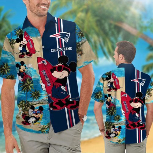 New England Patriots & Mickey Mouse Hawaiian Shirt – Personalized Fan Apparel
