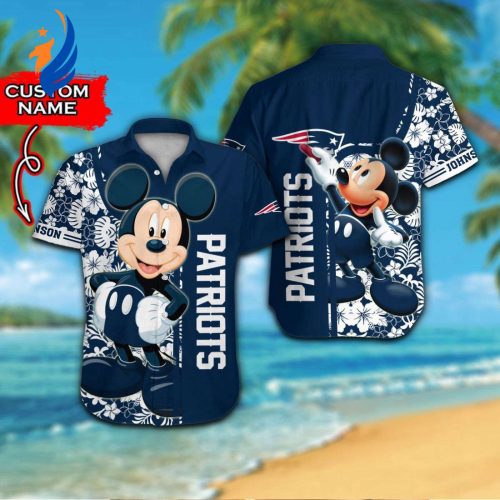 New England Patriots & Mickey Mouse Hawaiian Shirt #2 – Personalized NFL Fan Gear