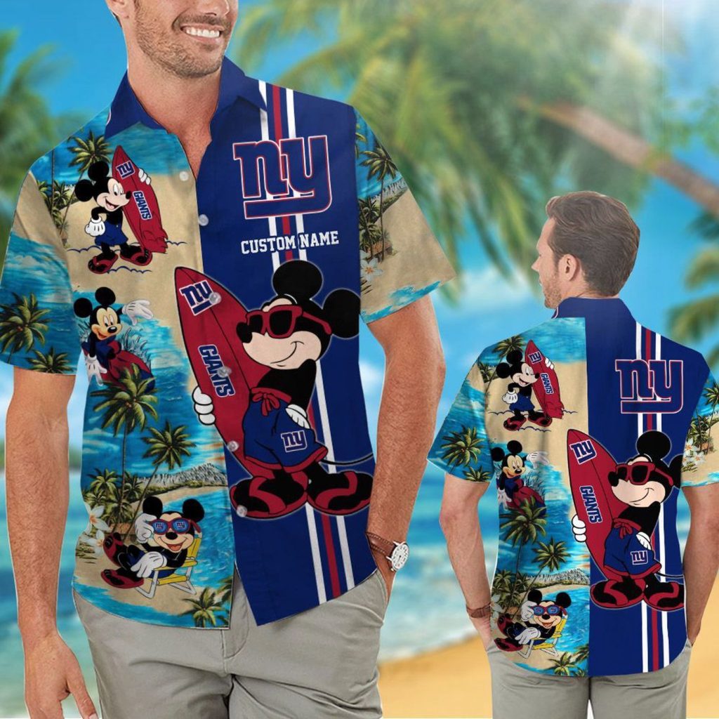 Custom New York Giants & Mickey Mouse Hawaiian Shirt – Unique Personalized Apparel for Fans Custom New York Giants & Mickey Mouse Hawaiian Shirt – Unique Personalized Apparel for Fans