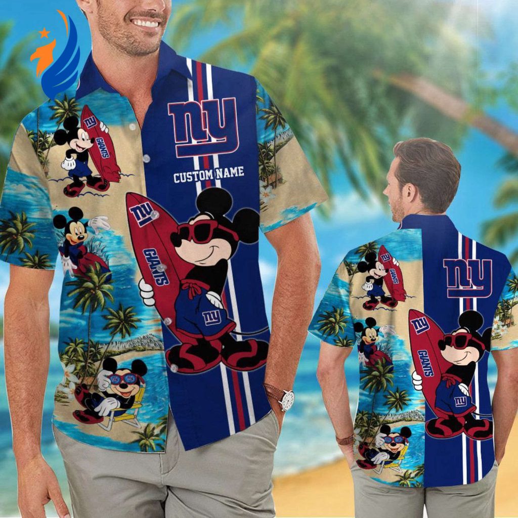 Custom New York Giants & Mickey Mouse Hawaiian Shirt – Unique Personalized Apparel for Fans Custom New York Giants & Mickey Mouse Hawaiian Shirt – Unique Personalized Apparel for Fans