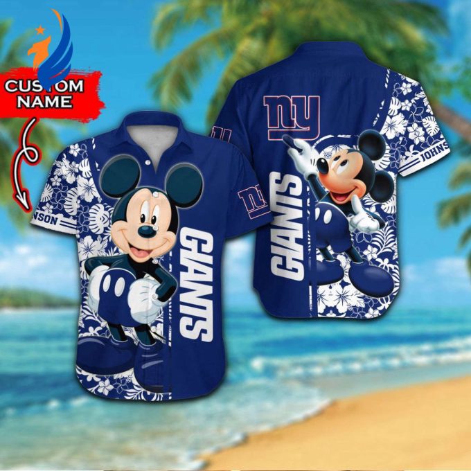 Stylish Personalized NY Giants & Mickey Mouse Hawaiian Shirt #2 – Show Your Team Spirit!