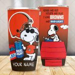 Personalized NFL Cleveland Browns Tumbler Snoopy BUD LIGHT Beer Lover Stainless Steel Tumbler 20oz 30oz Personalized NFL Cleveland Browns Tumbler Snoopy BUD LIGHT Beer Lover Stainless Steel Tumbler 20oz 30oz