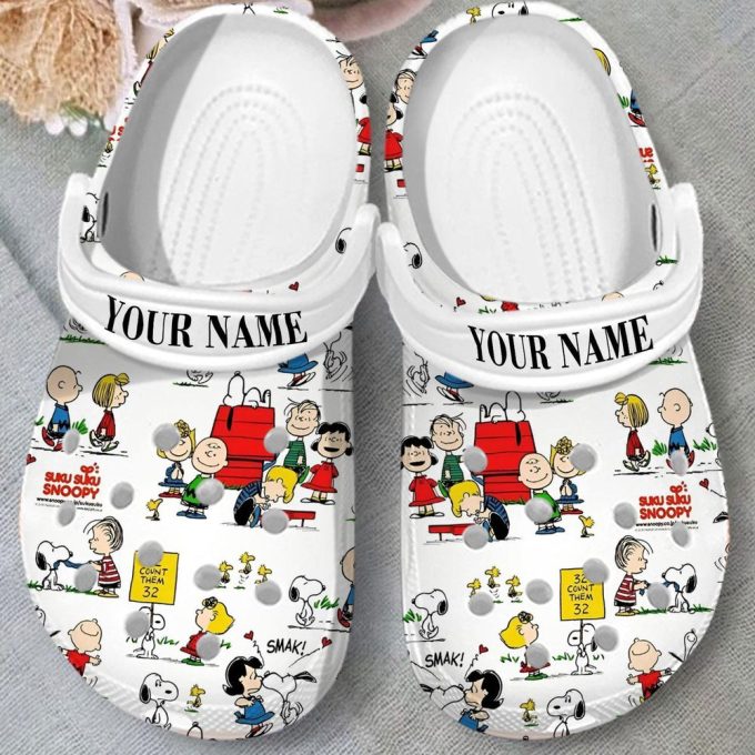 Personalized Peanut Snoopy Classic Cartoon Clogs For Kids And Adults