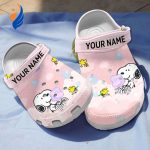 Personalized Peanut Snoopy  Pink Clogs For Kids And Adults