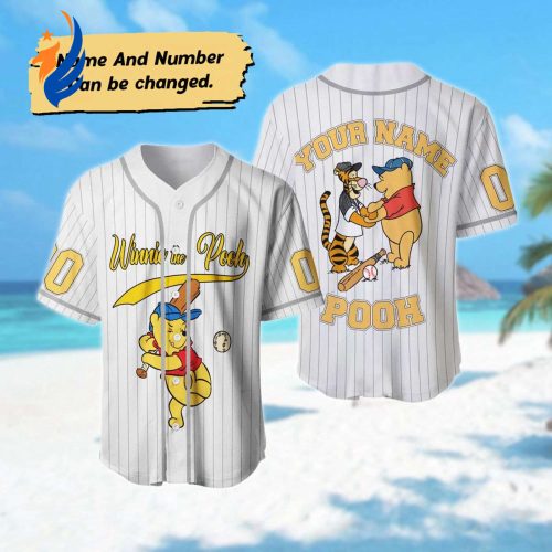 Custom Winnie The Pooh Baseball Jersey: Personalized Pooh Bear Shirt Tigger Basketball Jersey Magic Kingdom Gift
