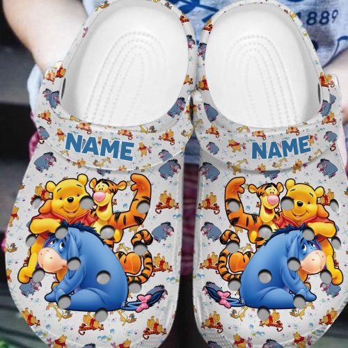 Personalized Winnie The Pooh & Cute Friends Cartoon Clogs
