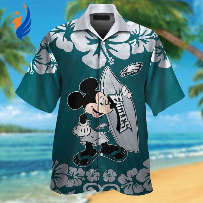 Philadelphia Eagles & Mickey Mouse Hawaiian Shirt: Official NFL Team Merch with Disney Magic