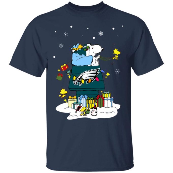 Philly Eagles Santa Snoopy Christmas Shirt – Festive and Cheerful Apparel for Eagles Fans!