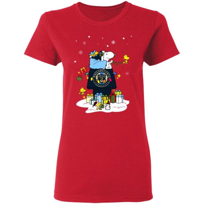 Spread Holiday Cheer with Philadelphia Union Santa Snoopy Christmas Shirt