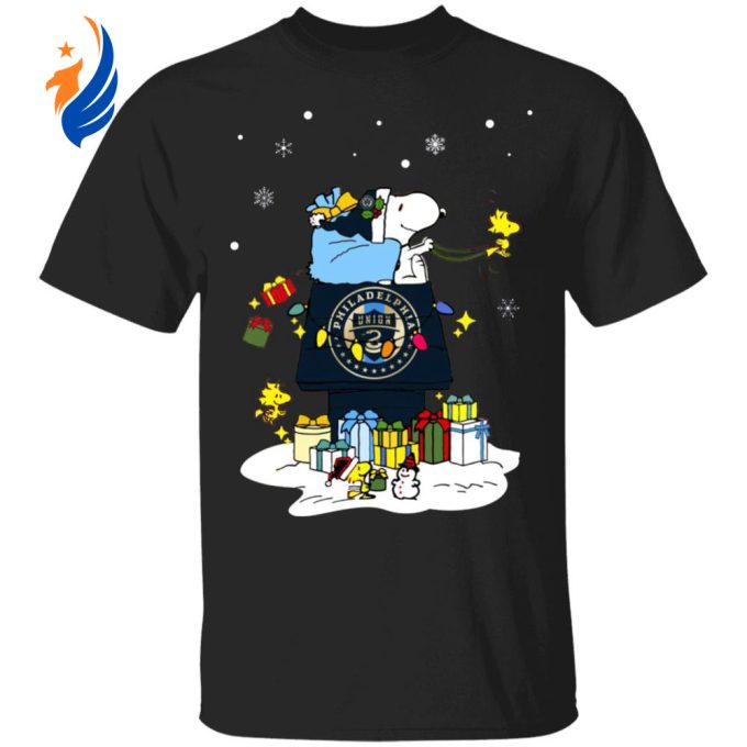 Spread Holiday Cheer with Philadelphia Union Santa Snoopy Christmas Shirt
