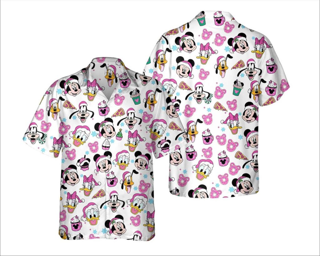 Retro Pink Christmas Mickey Friends Hawaiian Shirt – Perfect Disneyland Holiday Gift Retro Pink Christmas Mickey Friends Hawaiian Shirt – Perfect Disneyland Holiday Gift