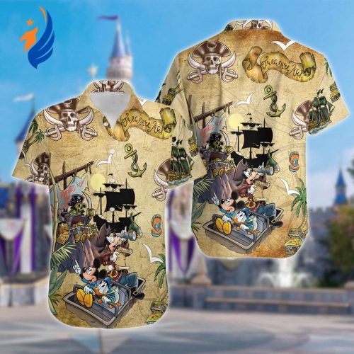 Pirated Of the Caribbean Mickey And Friends Hawaiian Shirt - Funny Family Summer Vacation Gift
