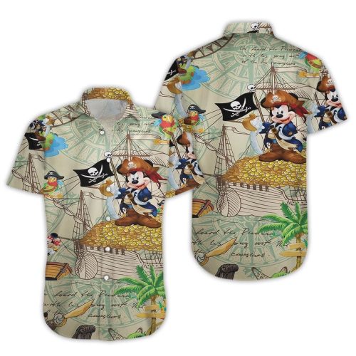 Get Ready for Adventure with Pirates Mickey Mouse Hawaiian Shirt – Perfect Blend of Fun and Style!