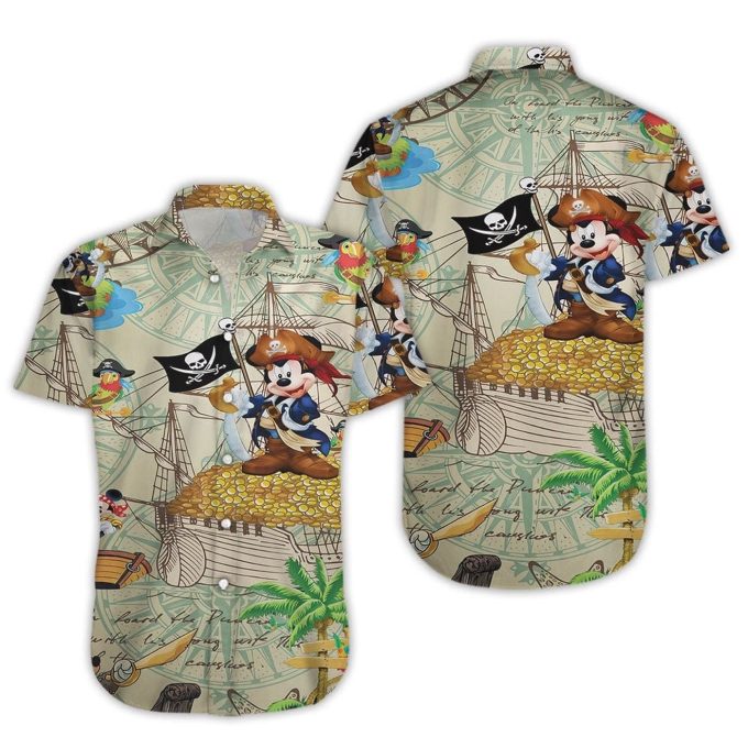 Get Ready for Adventure with Pirates Mickey Mouse Hawaiian Shirt – Perfect Blend of Fun and Style!