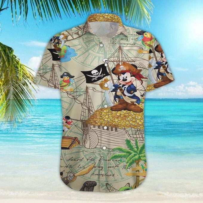 Get Ready for Adventure with Pirates Mickey Mouse Hawaiian Shirt – Perfect Blend of Fun and Style!
