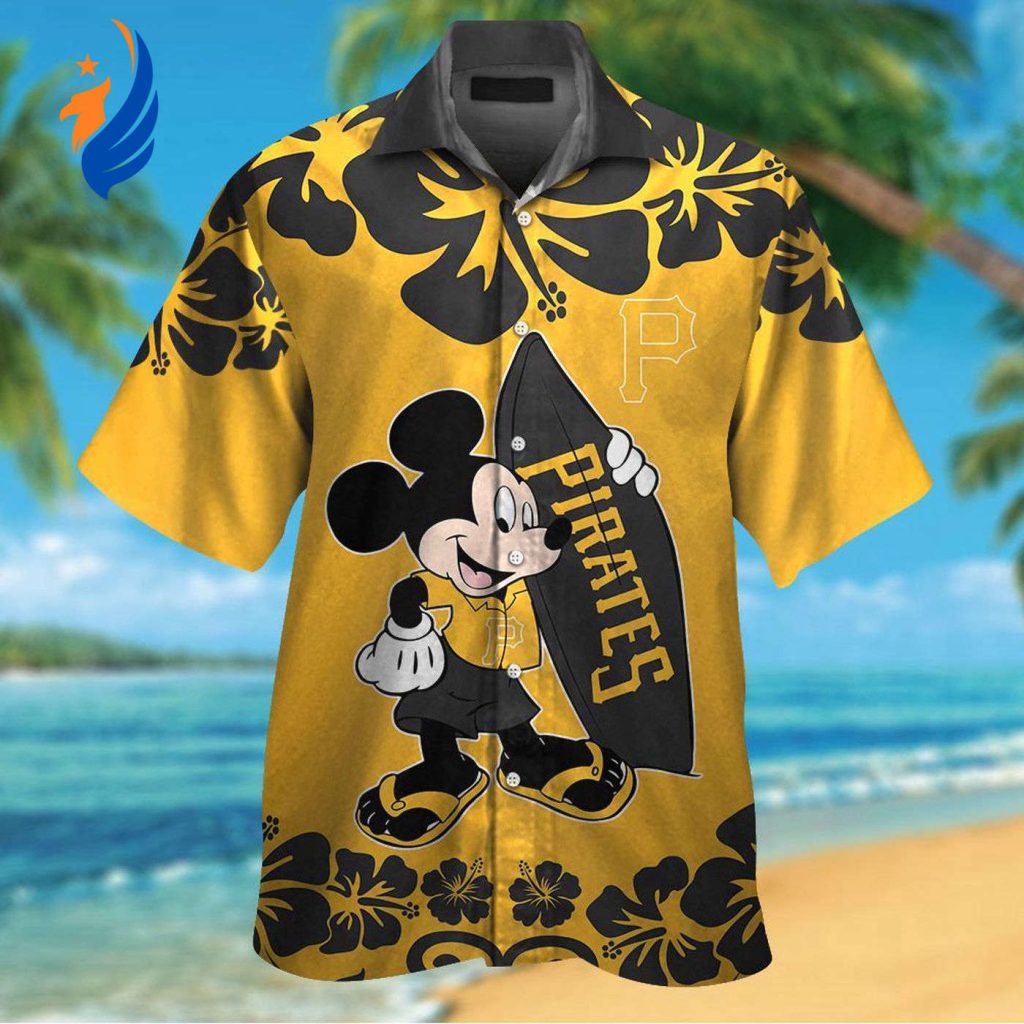 Pittsburgh Pirates & Mickey Mouse Hawaiian Shirt: Show Your Team Spirit with this Fun and Stylish Collaboration! Pittsburgh Pirates & Mickey Mouse Hawaiian Shirt: Show Your Team Spirit with this Fun and Stylish Collaboration!