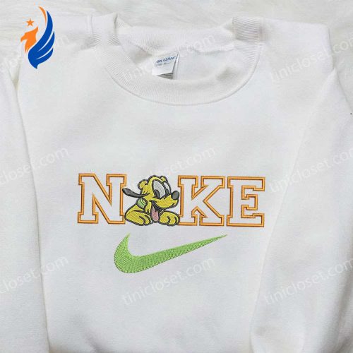 Pluto x Nike Embroidered Sweatshirt Mickey Mouse Disney Shirt Nike Inspired Embroidery