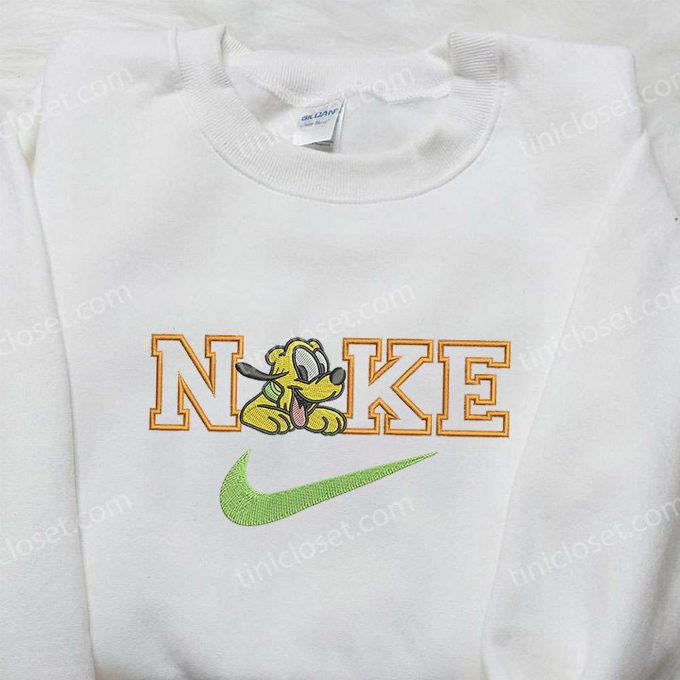 Pluto x Nike Embroidered Sweatshirt Mickey Mouse Disney Shirt Nike Inspired Embroidery