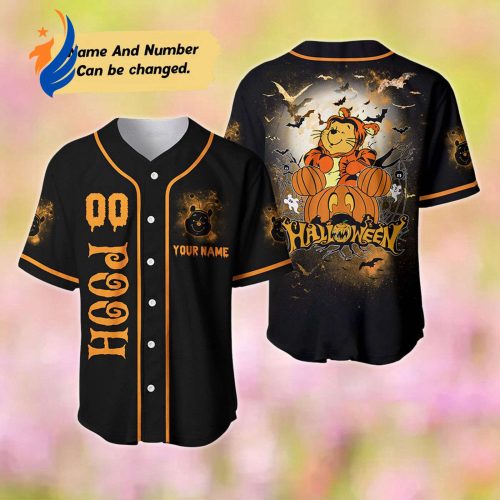 Spook-tacular Pooh Halloween Baseball Jersey - Custom Name Winnie The Pooh Shirt - Perfect Pooh Halloween Gift