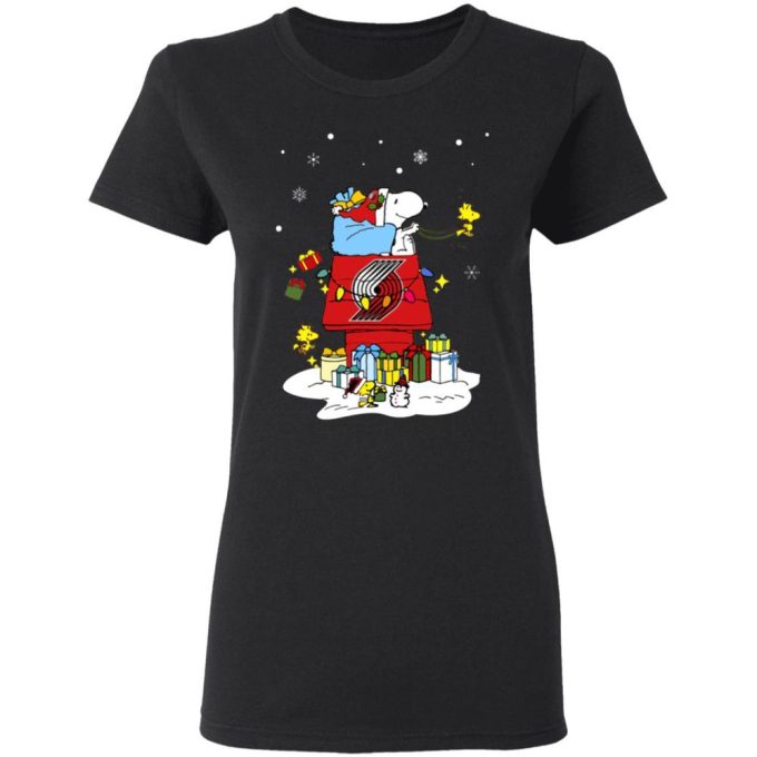 Get Festive with Portland Trail Blazers Santa Snoopy Shirt – Wish You a Merry Christmas!