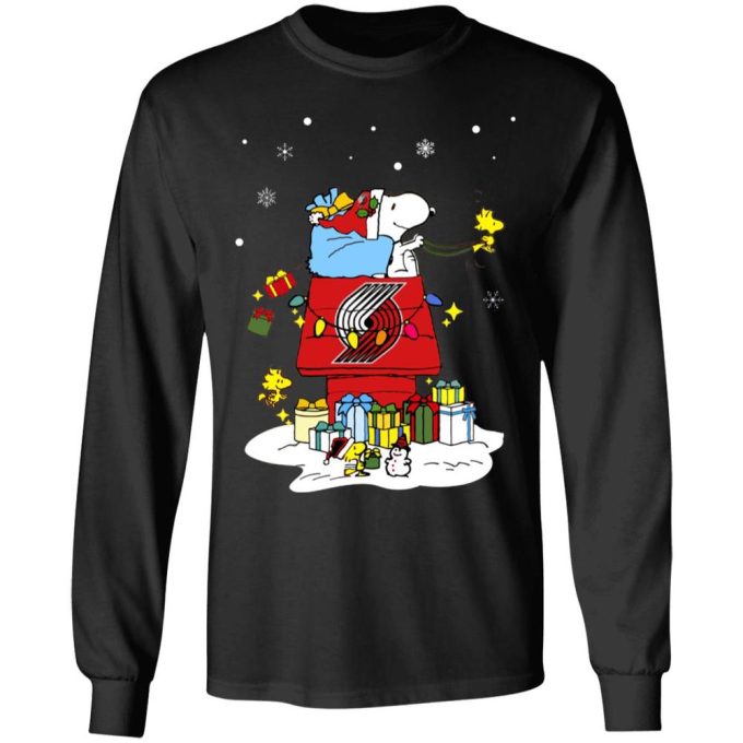 Get Festive with Portland Trail Blazers Santa Snoopy Shirt – Wish You a Merry Christmas!