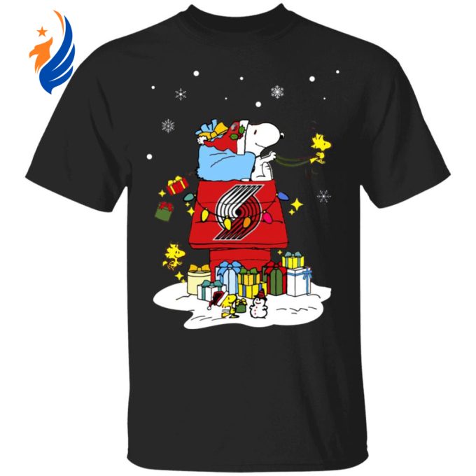 Get Festive with Portland Trail Blazers Santa Snoopy Shirt – Wish You a Merry Christmas!