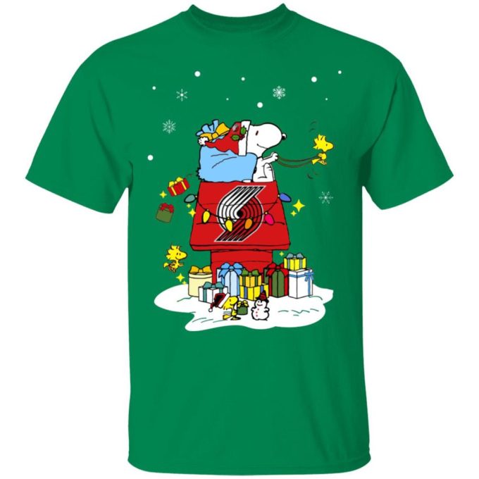 Get Festive with Portland Trail Blazers Santa Snoopy Shirt – Wish You a Merry Christmas!