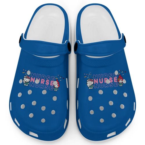 Pretty Nurse Hello Kitty And My Melody Blue Clogs For Kids And Adults