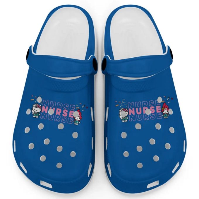 Pretty Nurse Hello Kitty And My Melody Blue Clogs For Kids And Adults