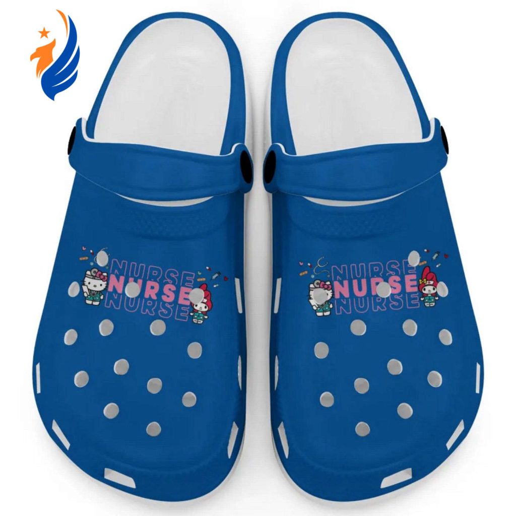Pretty Nurse Hello Kitty And My Melody Blue Clogs For Kids And Adults Pretty Nurse Hello Kitty And My Melody Blue Clogs For Kids And Adults