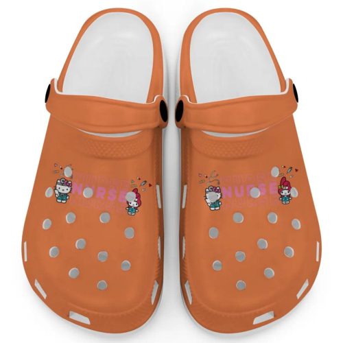 Pretty Nurse Hello Kitty And My Melody Orange Clogs For Kids And Adults