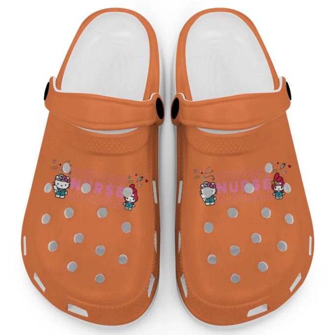 Pretty Nurse Hello Kitty And My Melody Orange Clogs For Kids And Adults