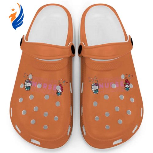 Pretty Nurse Hello Kitty And My Melody Orange Clogs For Kids And Adults