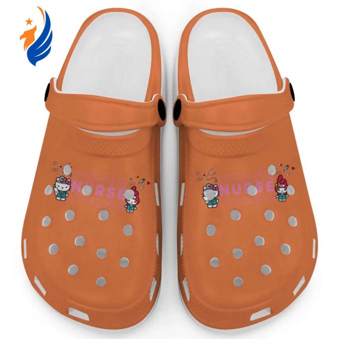Pretty Nurse Hello Kitty And My Melody Orange Clogs For Kids And Adults Pretty Nurse Hello Kitty And My Melody Orange Clogs For Kids And Adults