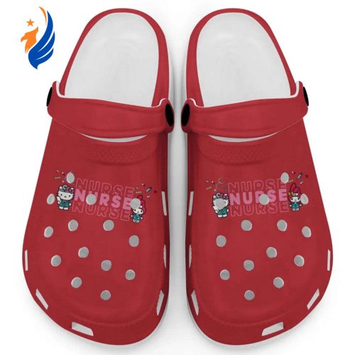 Pretty Nurse Hello Kitty And My Melody Red Clogs For Kids And Adults