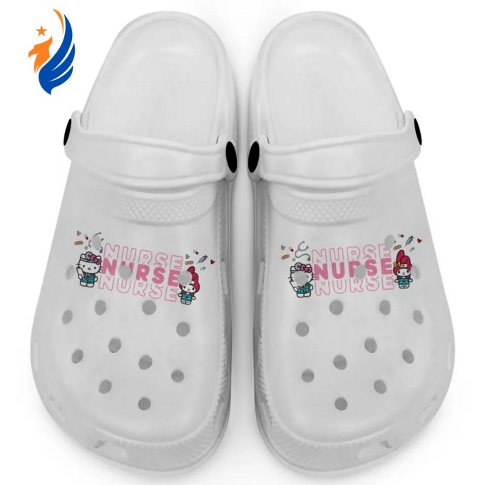 Pretty Nurse Hello Kitty And My Melody White Clogs For Kids And Adults