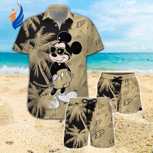Purdue Boilermakers & Mickey Mouse Hawaiian Shirt: Show Your Team Spirit with this Fun and Stylish Collab!
