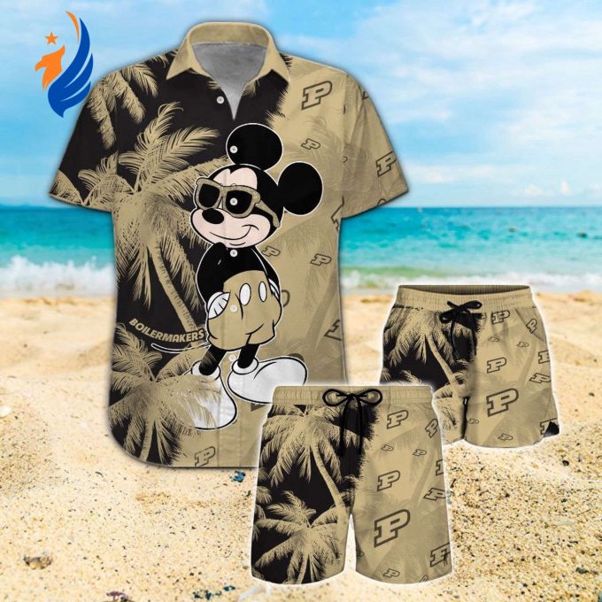 Purdue Boilermakers & Mickey Mouse Hawaiian Shirt: Show Your Team Spirit with this Fun and Stylish Collab!